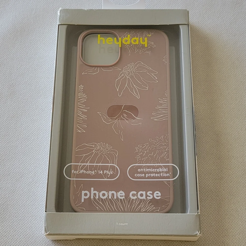 Floral Apple iPhone 14 Plus Phone Case | Heyday- Warm Taupe